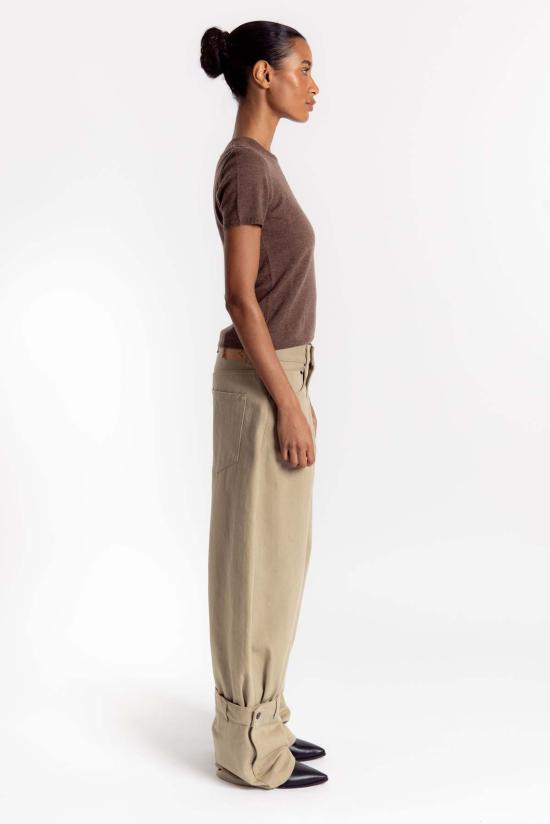  하이쿠레 스트레이트 팬츠 헐리 불 레이 팬츠 베이지 - HAIKURE