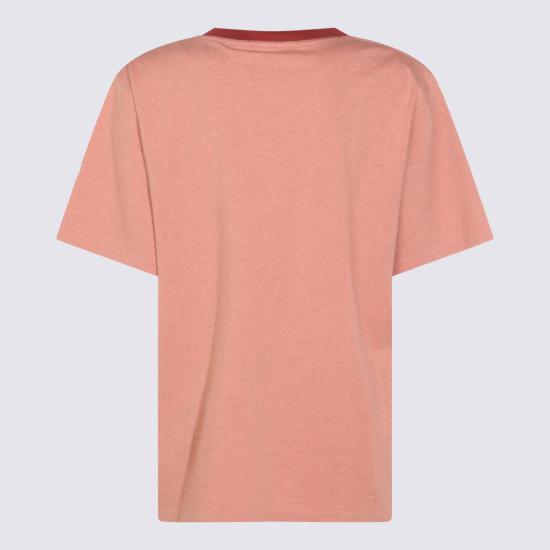  끌로에 반팔 티셔츠 핑크 코튼 티셔츠 페탈 핑크 - CHLOE