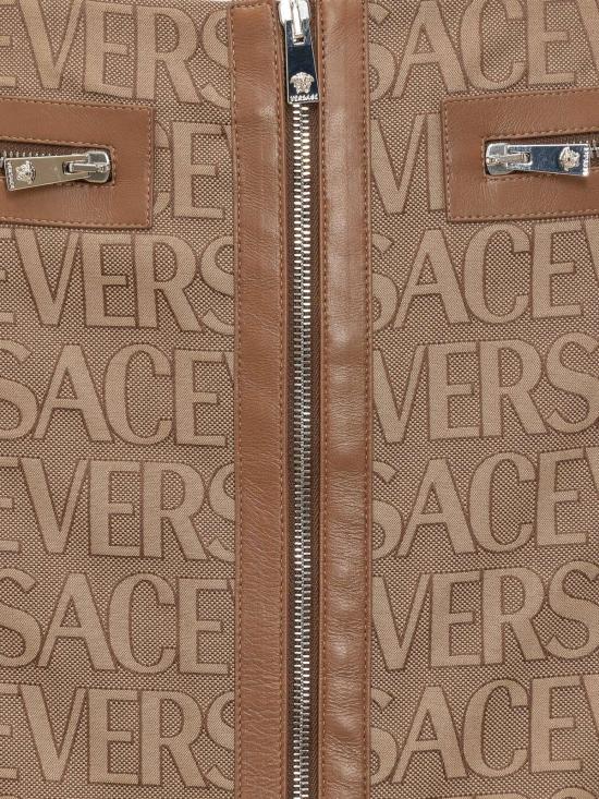  베르사체 숏 스커트 자카드 미니 스커트 브라운/베이지 - VERSACE