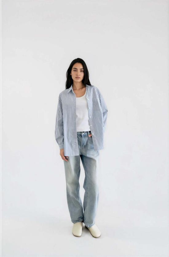  It Is Well L.A. 셔츠 잇이즈웰 L.A. 오버사이즈 스트라이프 버튼다운 셔츠