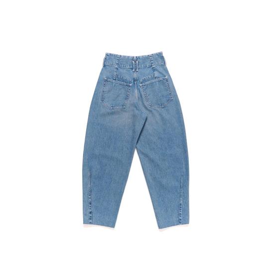  타나카 데님 팬츠 테이퍼드 진 팬츠 미드 블루 - TANAKA