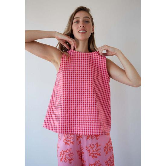  Dr Bloom 블라우스 닥터 블룸 프레스코 슬리브리스 탑 로즈