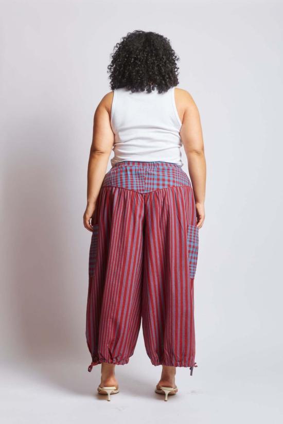  RUJUTA SHETH 스트레이트 팬츠 루주타 셰스 베라  비콘 스트라이프 X 체스 - OTHER BRANDS