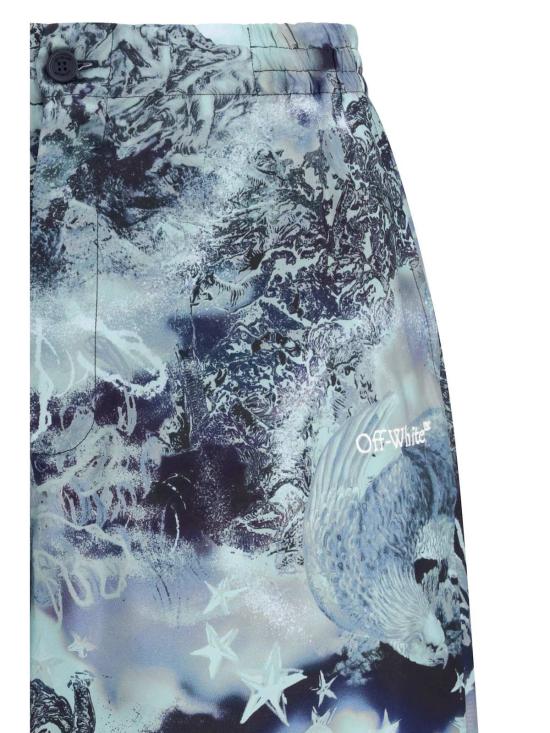  오프화이트 숏팬츠 프린트 볼링 반바지 - OFF WHITE