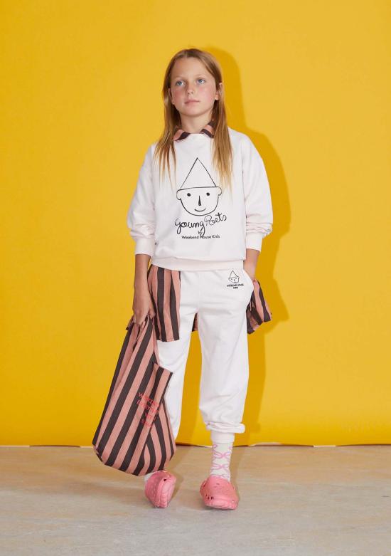  [키즈] 위켄드 하우스 키즈 티셔츠 키즈  스트라이프 린넨 티셔츠 브라운/핑크 스트라이프 - WEEKEND HOUSE KIDS