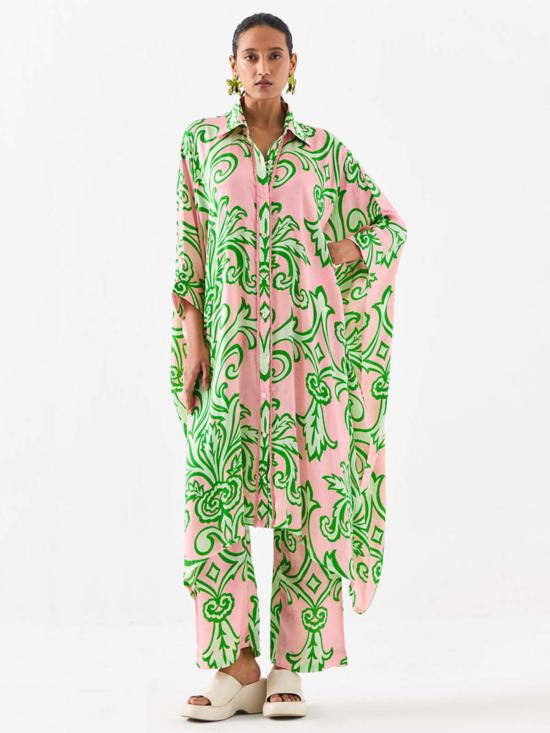  IKKIVI 스트레이트 팬츠 Ikkivi 라파즈 기모노&바지 세트 핑크