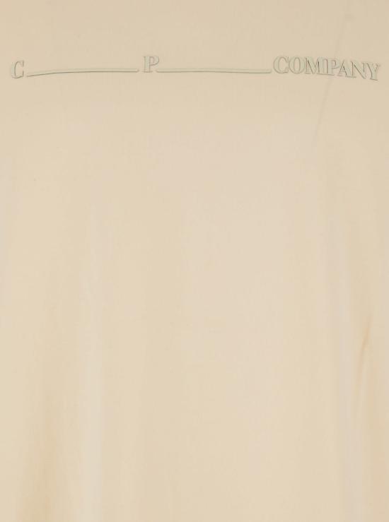  씨피 컴퍼니 반팔 티셔츠 C.P. 회사 , 저지 30/1 혼방, 흰색 - C.P. COMPANY