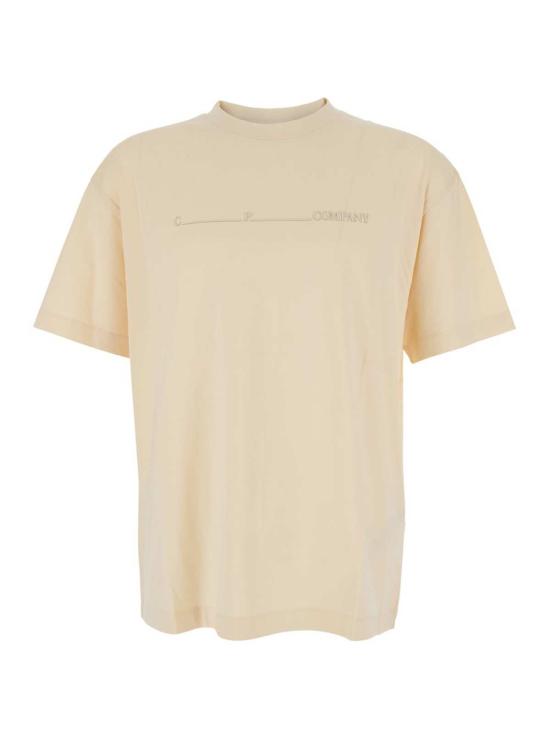  씨피 컴퍼니 반팔 티셔츠 C.P. 회사 , 저지 30/1 혼방, 흰색