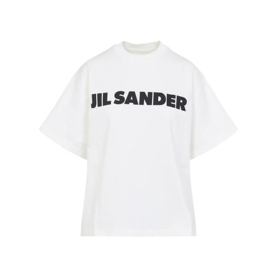  질샌더 반팔 티셔츠 질 샌더 오버사이즈 로고 티셔츠 포셀린 - JIL SANDER