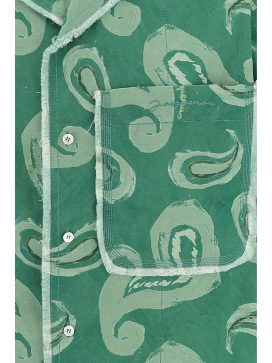  자크뮈스 셔츠 그래픽 프린트 버튼 셔츠 (녹색) - JACQUEMUS
