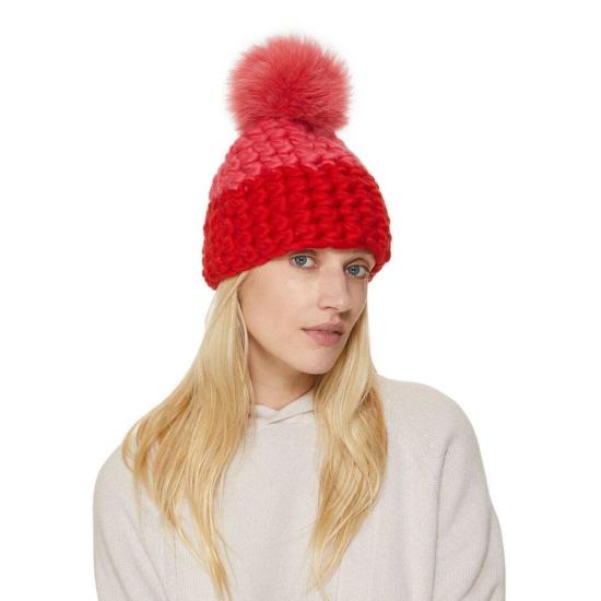  Mischa Lampert 모자 미샤 램퍼트 캔디 | 토마토 컬러 블록 비니 + 토마토 XL 폼폼 - OTHER BRANDS