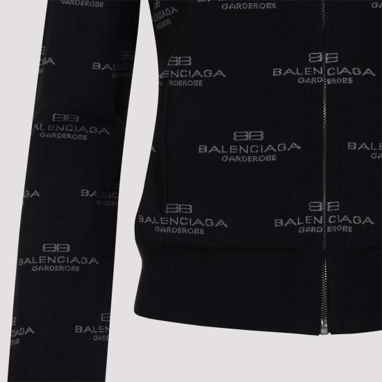  발렌시아가 가디건 올오버 지퍼업  블랙 그레이 - BALENCIAGA