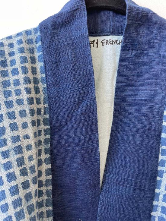  해피 프렌치 갱 코트 체크 인디고 - HAPPY FRENCH GANG