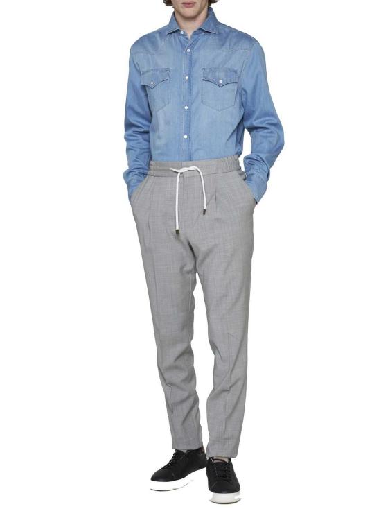  브루넬로 쿠치넬리 데님 셔츠 클래식 셔츠 블루 - BRUNELLO CUCINELLI