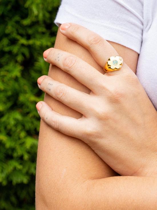  레이첼 길버트 반지 길버트 오팔 데이지 시그넷 링 - RACHEL GILBERT