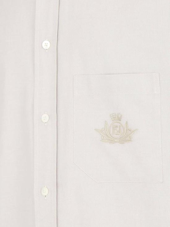  펜디 반팔 셔츠 옥스포드 셔츠 베이지 - FENDI