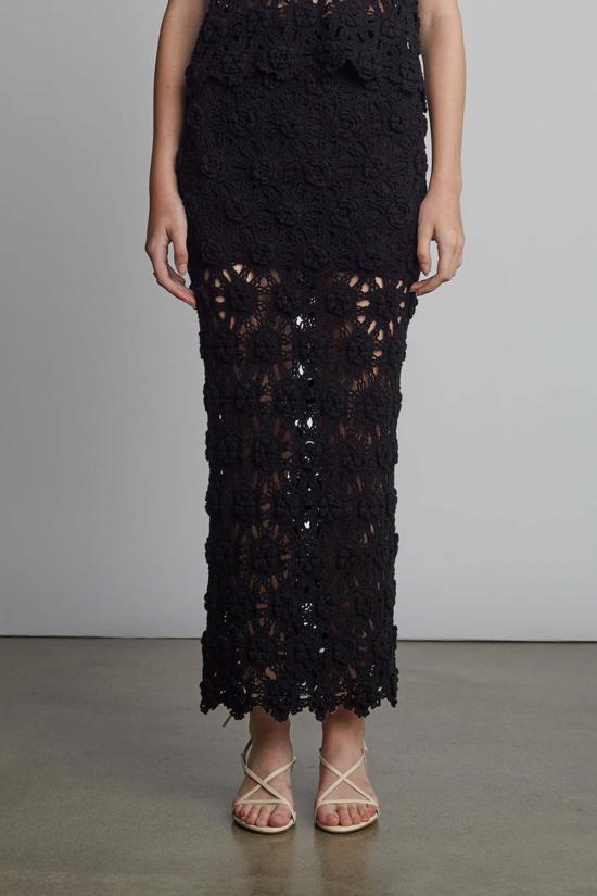  ELEVEN SIX 롱 스커트 일레븐 식스 이사 크로셰  블랙