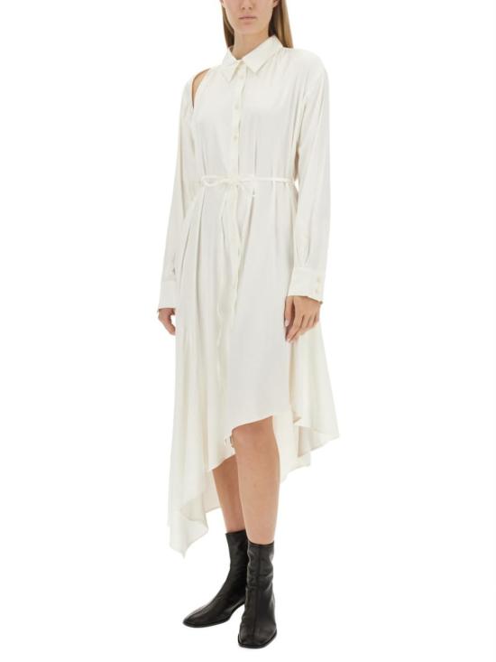  아크네 스튜디오 롱 원피스 새틴 셔미지에 드레스 화이트 - ACNE STUDIOS