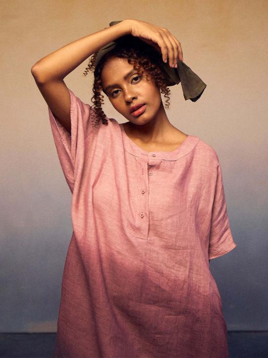  IKKIVI 숏 원피스 이키비 옴브레 블록 드레스 라벤더/플럼/차콜 - OTHER BRANDS