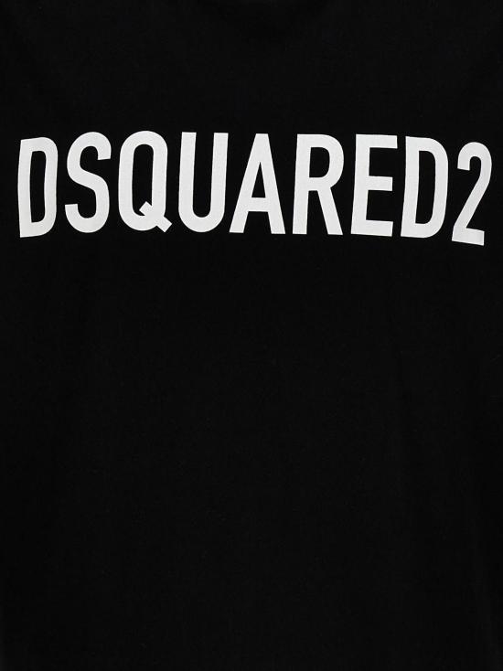  디스퀘어드2 반팔 티셔츠 Dsquared2 로고 프린트 티셔츠 화이트/블랙 - DSQUARED2