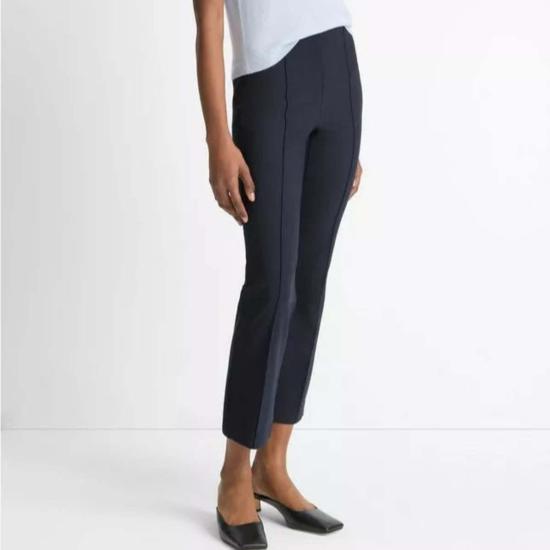  빈스 크롭 팬츠 미드라이즈 핀턱 크롭 플레어 팬츠 - VINCE