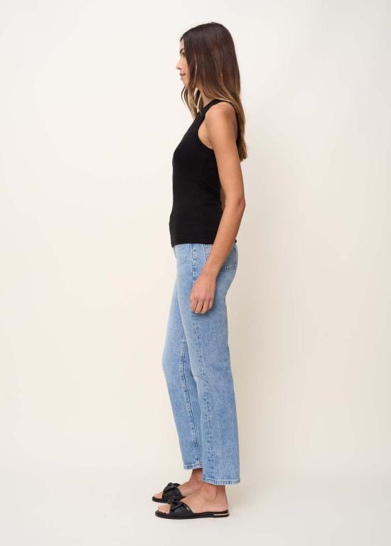  더 스탠다드 스티치 민소매 티셔츠 스탠다드 스티치 골지 레이서 탱크탑 블랙 - THE STANDARD STITCH