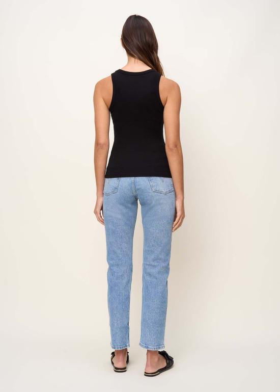  더 스탠다드 스티치 민소매 티셔츠 스탠다드 스티치 골지 레이서 탱크탑 블랙 - THE STANDARD STITCH