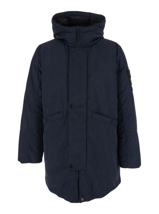  스톤 아일랜드 자켓 후드 테크 집업 재킷 블루