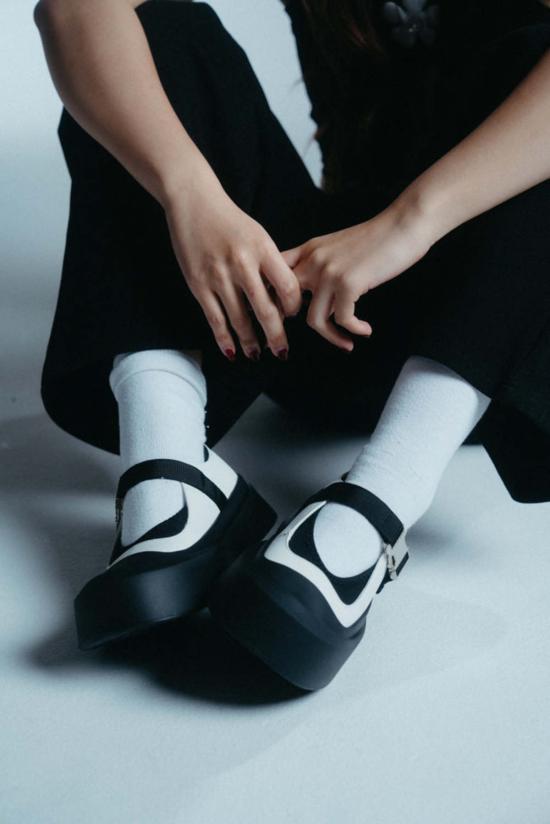  메리 로 힐/펌프스 팬더 파우스 메리 제인 블랙/화이트