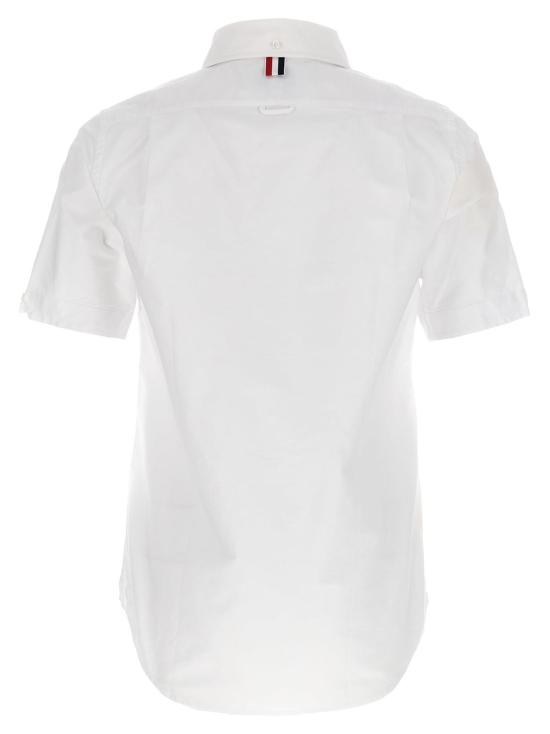  톰브라운 반팔 셔츠 톰 브라운 버튼다운 셔츠 화이트 - THOM BROWNE