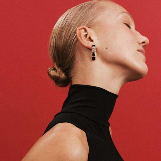  헤븐 메이헴 이어링 아처 드롭  골드/블랙 - HEAVEN MAYHEM