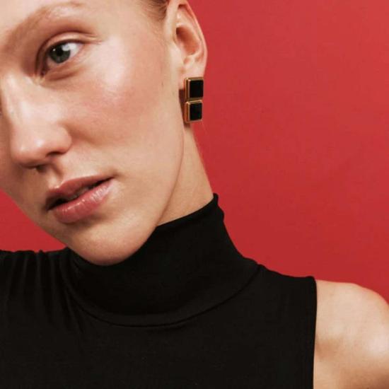  헤븐 메이헴 이어링 아처 드롭  골드/블랙 - HEAVEN MAYHEM