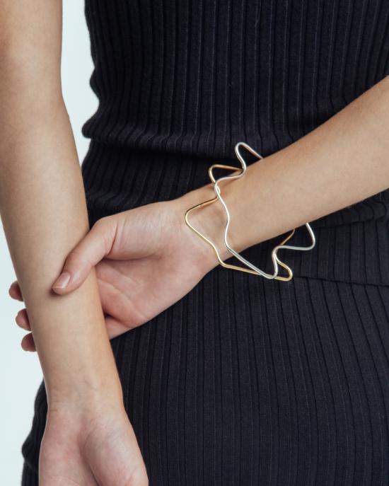  포 리얼 커프스 링크/타이 홀더 가짜/진짜 스트레스 받은 금 팔찌 - FAUX REAL