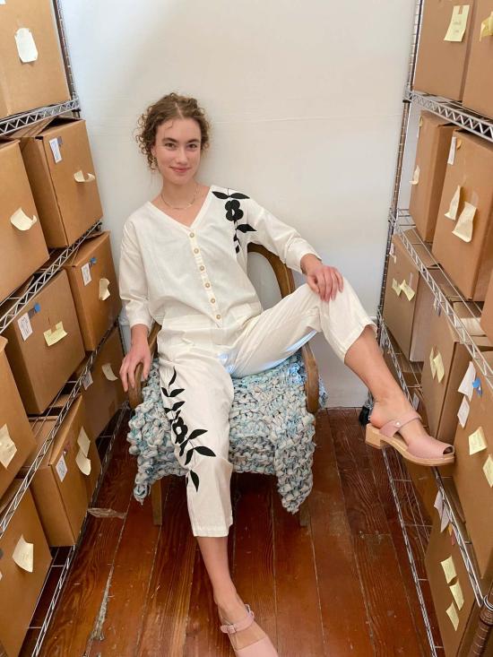  Happy French Gang 점프수트 해피 프렌치 갱 핸드페인팅  크림 - OTHER BRANDS