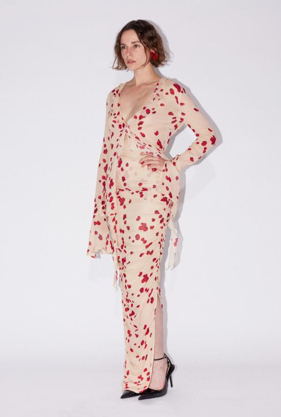  샘디 롱 스커트 사엠디 쉬폰 스커트 누드/로즈 - SAEMDI