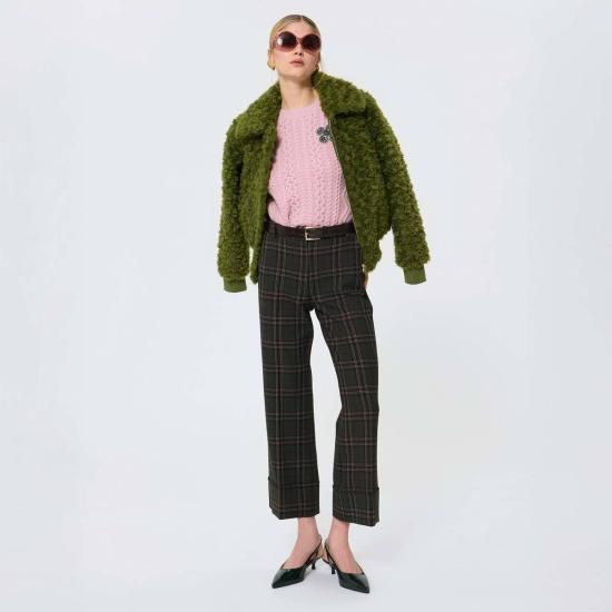  타라 자몬 스트레이트 팬츠 Tara Jarmon Pierre 팬츠 Vert Anglais