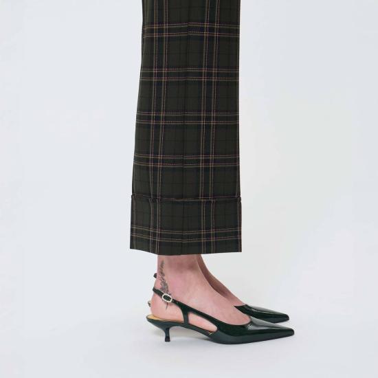  타라 자몬 스트레이트 팬츠 Tara Jarmon Pierre 팬츠 Vert Anglais - TARA JARMON