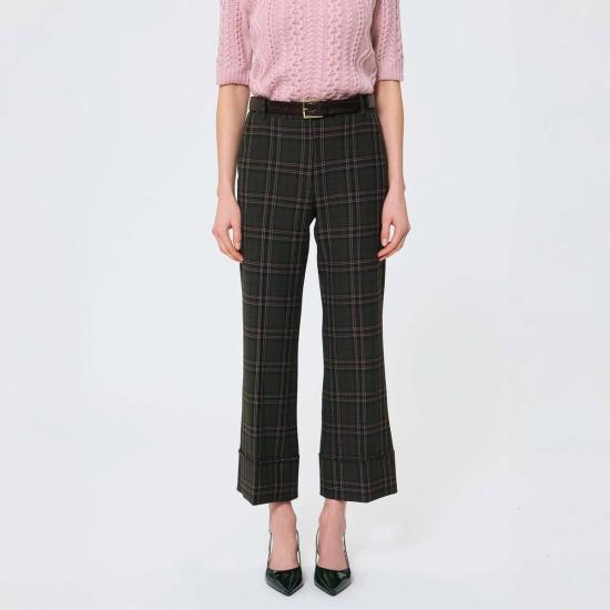  타라 자몬 스트레이트 팬츠 Tara Jarmon Pierre 팬츠 Vert Anglais - TARA JARMON