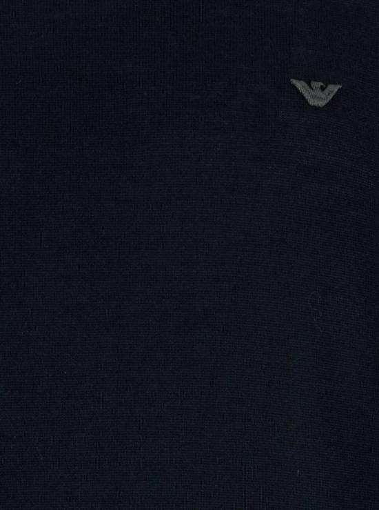  엠포리오 아르마니 스웨터 크루넥  (소매 스트라이프 디테일, 블루) - EMPORIO ARMANI