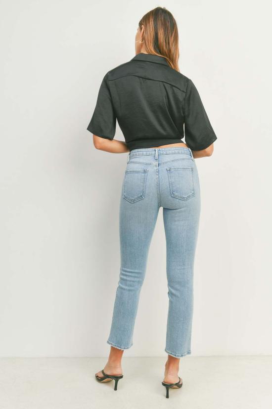  저스트 블랙 데님 데님 팬츠 아이코닉 릴렉스드 스키니 - JUST BLACK DENIM