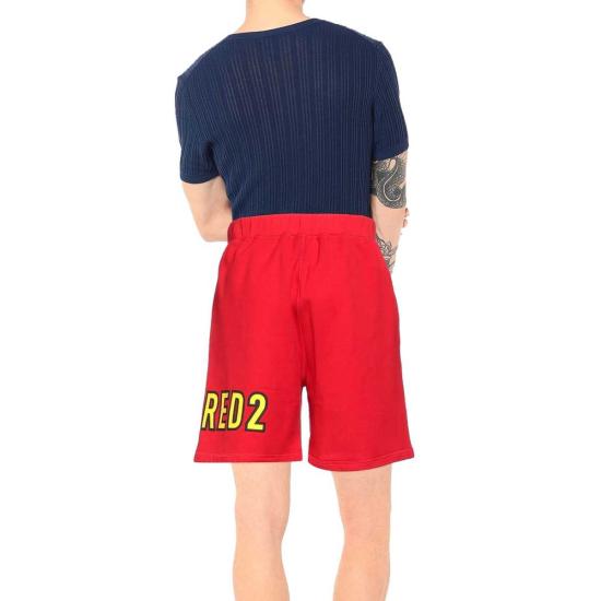 디스퀘어드2 숏팬츠 Dsquared2 코튼 로고 쇼츠 레드 - DSQUARED2