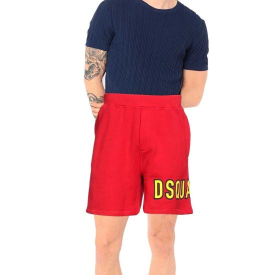  디스퀘어드2 숏팬츠 Dsquared2 코튼 로고 쇼츠 레드 - DSQUARED2