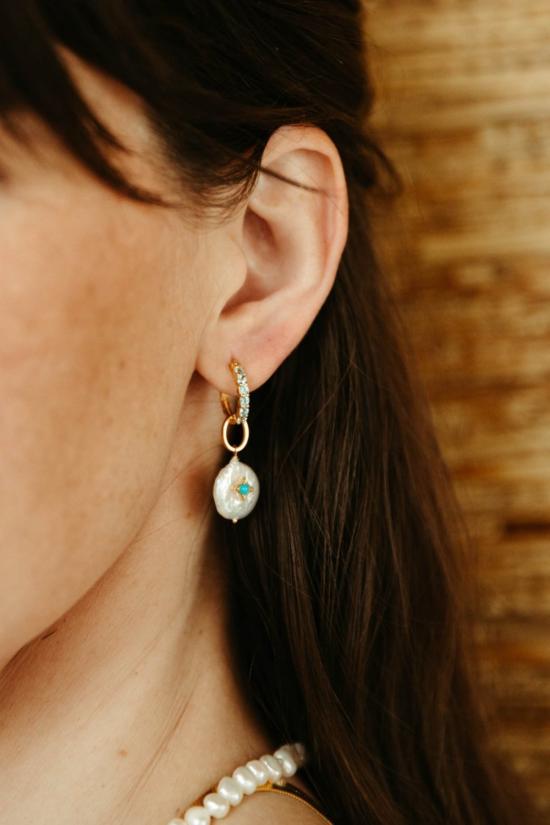  시에라 윈터 주얼리 이어링 카르마 후프  블루 토파즈 - SIERRA WINTER JEWELRY