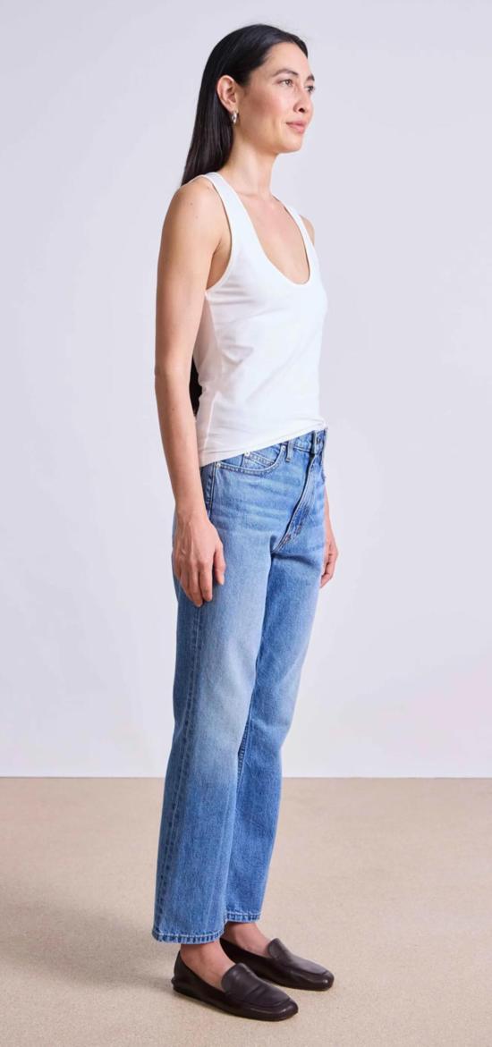  어피스 어파트 데님 팬츠 르네 킥 플레어 진 에르모사 워시 - APIECE APART