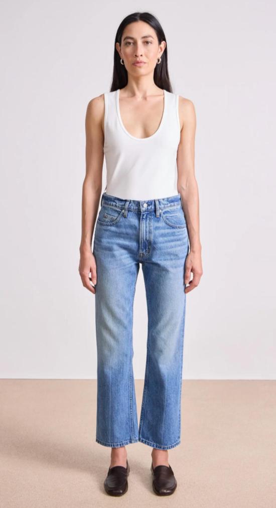  어피스 어파트 데님 팬츠 르네 킥 플레어 진 에르모사 워시