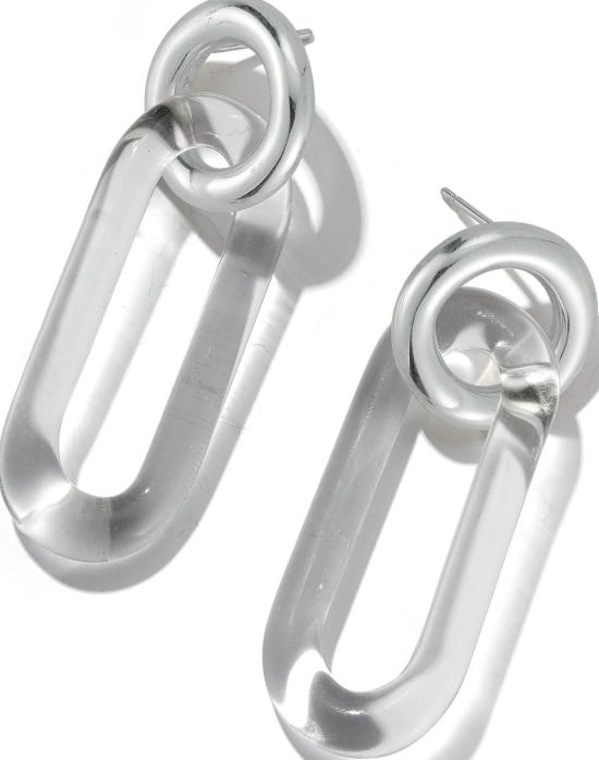  제인 다렌스부르그 이어링 제인 다렌스버그 원형 타원형 은색 - JANE DARENSBOURG