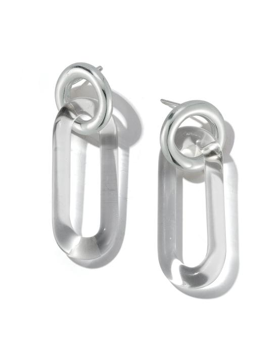  제인 다렌스부르그 이어링 제인 다렌스버그 원형 타원형 은색 - JANE DARENSBOURG