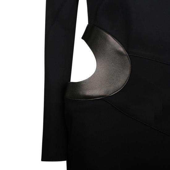  톰포드 숏 원피스 톰 포드 컷아웃 디테일 크루넥 미니 드레스 블랙 - TOMFORD