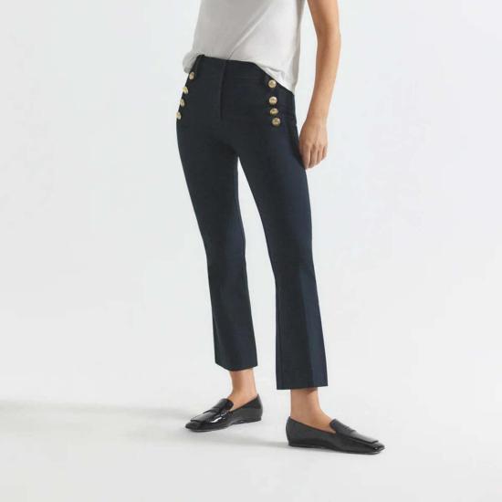  데렉 램 크롭 팬츠 데릭 램 로버트슨 크롭 플레어 세일러 버튼 팬츠