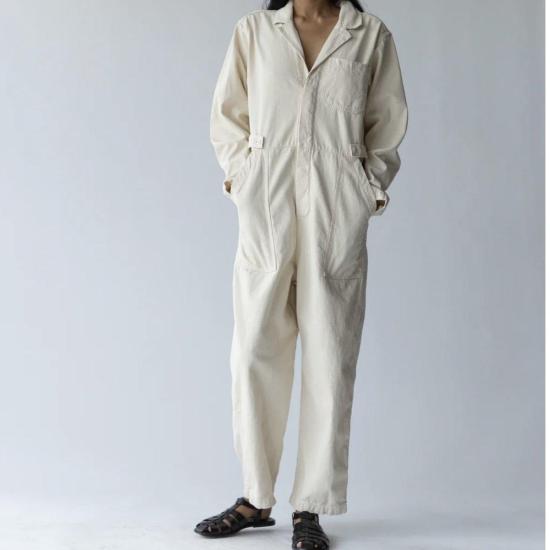  샤이나 모트 점프수트 페인터 커버올 내추럴/프렌치 블루 - SHAINA MOTE